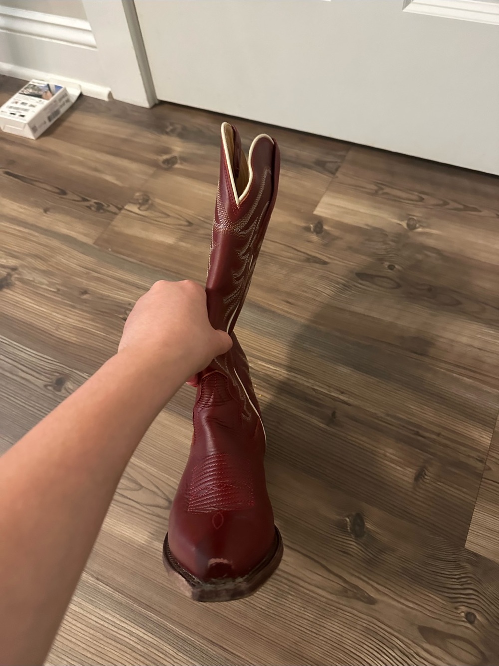 Tecovas The Annie Scarlet Cowhide Women's Red Embroidered Leather Cowgirl Boots - Picture 9 of 16